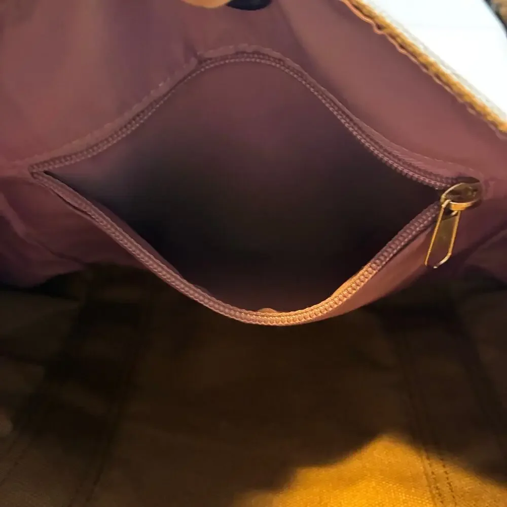 Rare ThinkGeek Handbag of Holding Canvas Messenger Laptop Tote Bag Brown Pink